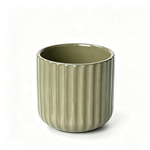 Japanese Ceramic Mug, Vintage Tea Cup 6oz Striped Cup No Handle Drinking Cup for Latte Milk Water Beverage Juice Microwave and Dishwasher Safe, Kiln Transformation Cup (Vintage Green) - color: Vintage Green