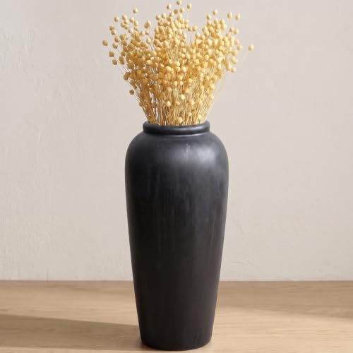 Large Ceramic Vase, Vintage Black with Silver Decor Vase, 19 Inches Tall - color: 19”h-vintage Black
