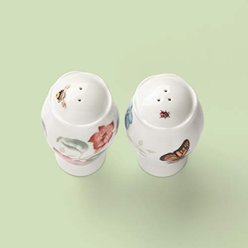 Lenox Butterfly Meadow Porcelain Salt and Pepper Shakers | dishwasher safe | floral design | kitchen and dining essential, gift for women, kitchen essentials set - style: Salt & Pepper Set, Butterfly