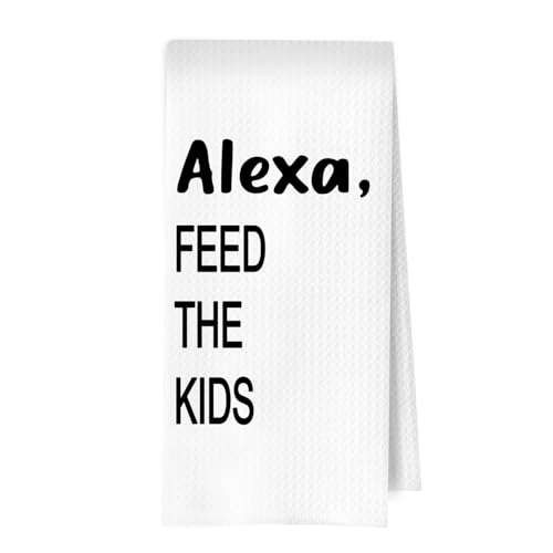 Funny Mom Gifts Kitchen Towels - Parenting Humor Decorative Waffle Dish Towels, Funny Mom Gifts Hand Towel, Tea Towel, 16×24 Inches - color: Feed the Kid