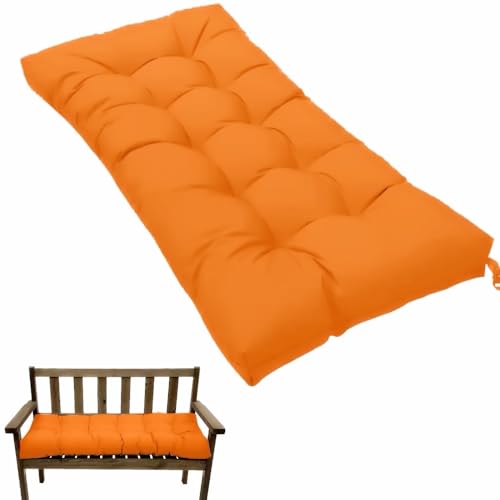 Waterproof Bench Cushions for Outdoor/Indoor Furniture,Tufted Patio Bench Seat Cushion, Swing Seat Cushion,Garden Loveseat Cushions,Waterproof Cushions for Lounger Garden (Orange, 47.2x19.7in) - color: Orange, size: 47.2x19.7in
