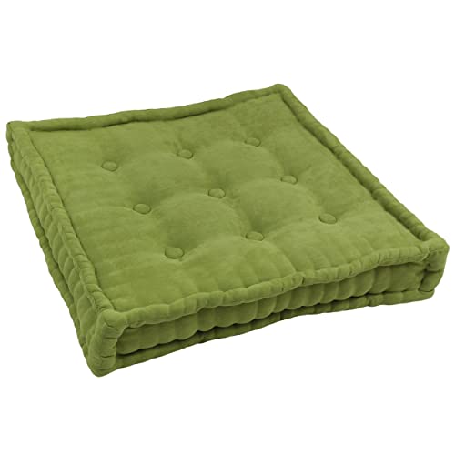 Blazing Needles Button-Tufted Microsuede Square Floor Pillow, 25", Mojito Lime - color: Mojito Lime