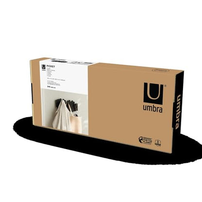 Umbra Picket Coat Rack, Wall Mount 5 Flip-Down Coat Hooks, Black - color: Black, size: 5-Hook