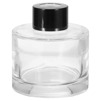 HARFINGTON 100ml/3.4oz Empty Glass Diffuser Bottle 2.8" x 2.6" Refillable Fragrance Accessories Aromatherapy Jar Container for Replacement Reed Diffuser DIY Home Bathroom Transparent - size: 3.4 Ounces