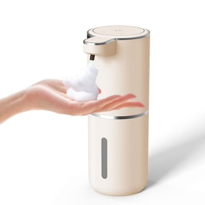 Automatic Soap Dispenser – Touchless Foaming Soap Dispenser 400ml USB Rechargeable Dispenser Electric Wall Mounted 4levels Adjustable Foam Soap Dispenser Pump for Bathroom Kitchen(Gold) - color: Gold, style: Foam