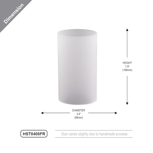 WGVI Hurricane Candle Holder Sleeve, W: 4", Ht: 8", Frosted Glass Cylinder Open Both Ends, Chimney Tube Shade, 2 Pieces - color: Frosted, size: 4x8"H