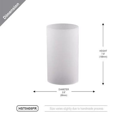 WGVI Hurricane Candle Holder Sleeve, W: 4", Ht: 8", Frosted Glass Cylinder Open Both Ends, Chimney Tube Shade, 2 Pieces - color: Frosted, size: 4x8"H