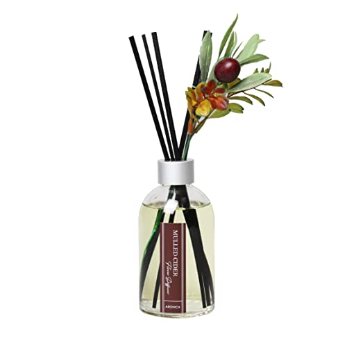 Aronica Christmas Tree Diffusir Oil Cinnamon, Mulled Spice Apple Oil with Sticks, Winter Candy Scented Reed Diffuser, Home Fragrance Decor - color: Mulled Cider