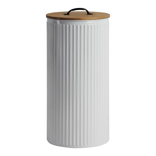 Metal Paper Towel Holder, Weighted Base with Suction Cups | Embossed with Wooden Lid, Easy Tear Roll Dispenser for Kitchen Counter, Bars, Dining Tables - color: Vertical Stripe White