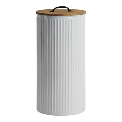 Metal Paper Towel Holder, Weighted Base with Suction Cups | Embossed with Wooden Lid, Easy Tear Roll Dispenser for Kitchen Counter, Bars, Dining Tables - color: Vertical Stripe White