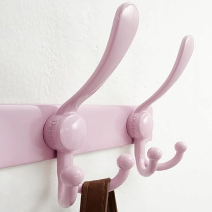 Coat Rack Wall Mount, Heavy Duty 12-Gauge Base vs Flimsy 1mm, Double-Thick Solid Anti-Snap Hooks, 16” Stud-Mount, Stainless Steel Hanger for Clothes Hat Entryway Closet Mudroom, Pink - color: Pink, size: L=17" (1pcs)