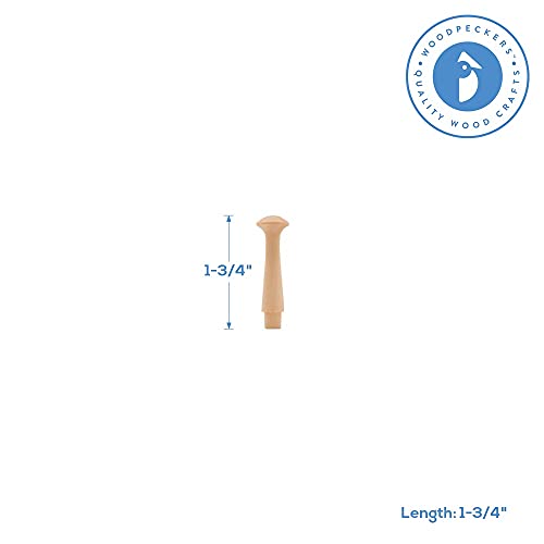 Woodpeckers Mini Wooden Shaker Pegs 1-3/4-inch w/ 3/16-inch Tenon, Pack of 250 DIY Wooden Wall Hooks, Wood Hooks for Hanging Jewelry - color: Pack of 250, size: 1-3/4 Inch Tenon