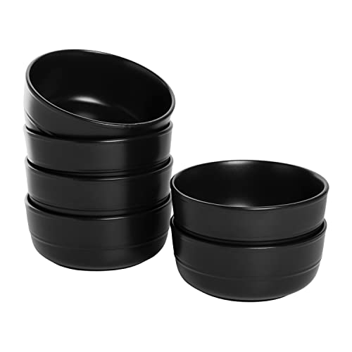 Double Line 6.25"/24 oz Cereal Bowl, Set of 6, Matte Black - color: Matte Black, size: Cereal Bowl