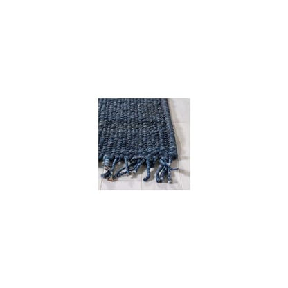 SAFAVIEH Natural Fiber Collection Accent Rug - 2' x 3', Navy, Handmade Boho Fringe Woven Jute, Ideal for High Traffic Areas in Entryway, Living Room, Bedroom (NF368N) - color: Navy, size: 2' x 3' (Rectangular)