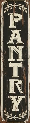 WSUPBPR Pantry Metal Sign 4x16in Rustic Plaque for Kitchen Wall Decor Organizational Gift - color: Pantry