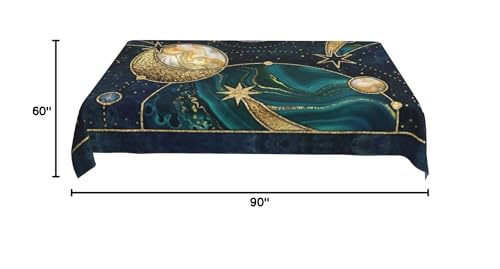 Worltoldb Moon and Sun Tablecloth - Waterproof Boho Cloth for Kitchen Dining - Washable Tarot Cover for Parties, Wedding, Picnic - color: White2