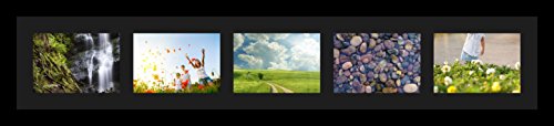 ArtToFrames Collage Photo Frame Single Mat with 5-5x7 Openings and Satin Black Frame. - color: 5 - 5x7 - (2138), size: Black