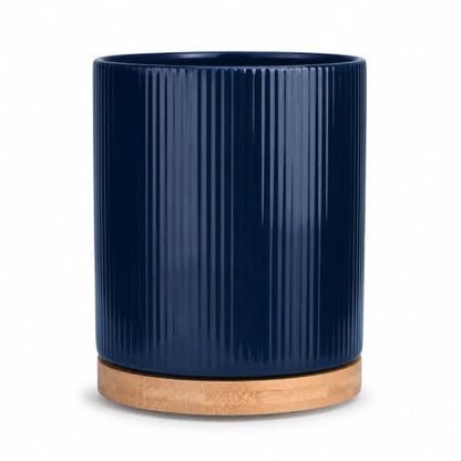 360° Rotating Cooking Utensil Holder, Kitchen Utensil Holder for Countertop | Utensil Crock for Kitchen Counter with Rotatable Wooden Base,Ideal Housewarming Gift & Mothers Day Gift-Blue - color: Blue