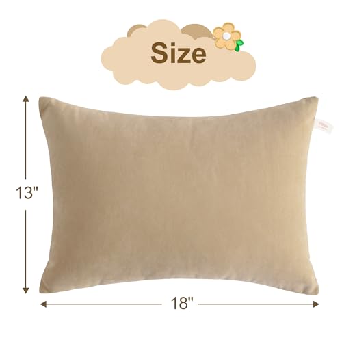 BEDSUM Toddler Pillows 13x18 Microfiber: Travel Inserts, 2 Pack, Taupe | Soft brushed microfiber, 13x18 size, 2 pillow inserts, machine washable, lightweight for daycare, travel, and home use - color: Taupe, size: 13x18 inches