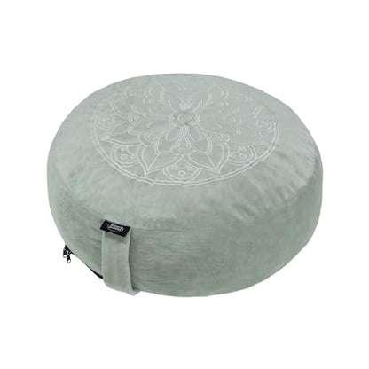 Meditation Cushion,Comfortable Floor Pillow, Memory Foam Fill in Meditation Pillow with Velvet Cover,Floor Cushion Seating for Adults,Premium Yoga Bolster (Grey)