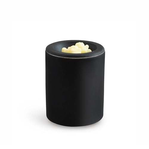 Happy Wax Black Mini Mod Warmer for Scented Wax - Small Tabletop with Timer - Electric, Ceramic with Removable No Mess Silicone Dish - color: Black