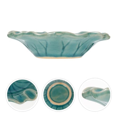 Ceramic Wax Melt Warmer Dish Replacement, Lotus Aromatherapy Oil Burner Plate, Fragrance Heating Tray for Electric Diffuser Lamp & Candle Tart Melter Blue