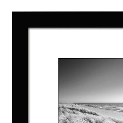 Americanflat 8x10 Picture Frame 2-Pack - Matted to 5x7 - Black | Slim Molding construction, Polished plexiglass front, wall or tabletop display with included easel, sawtooth hangers included - color: Black, size: 8X10