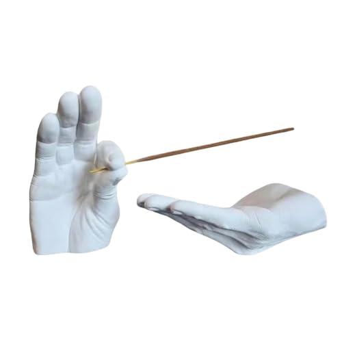 Hand Statues Incense Holder - Incense Burner Ash Catcher, Handcrafted Incense Stick Holder with Ash Catcher, Artisan Incense Burner for Meditation & Yoga (White) - color: White