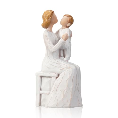 Mother and Baby Figurine, New Mom Gift Resin Statue, Motherhood Sculpture, Nursery Decor, Sentimental Family Love Figurine - color: Mom Holding Baby