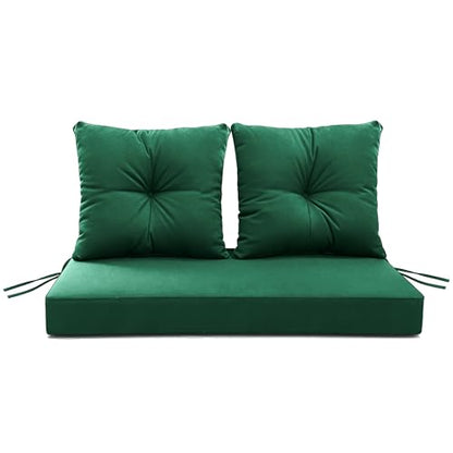ARTPLAN Loveseat Patio Deep Seat Cushions 46"x24"x5" Bench Pad,Inv Green | High-density foam fill, solution-dyed UV water repellent fabric, zipper removable cover fits patio swing & bench furniture - color: Invisible Green
