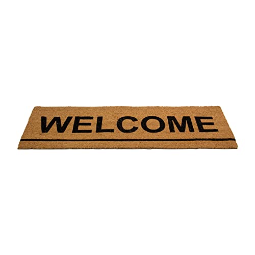 Northlight Natural Coir Outdoor Rectangular Welcome Doormat 16" x 48"