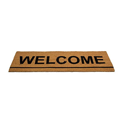 Northlight Natural Coir Outdoor Rectangular Welcome Doormat 16" x 48"