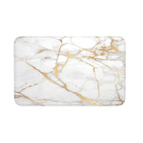 Marble Texture Bath Mat Non-Slip Soft Microfiber Bathroom Rugs Washable Bathmat, Carpet Rug Entryway Decor for Tub Shower Room Floor, 31.5x20 Mat - color: Marble #01, size: 1'8" x 2'8" (Rectangular)