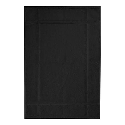 100% Cotton Bath Mat 24x17 Inches, 1350 GSM Thick Plush, Soft Absorbent, Oeko-Tex Certified, Durable Construction– Black - color: Black