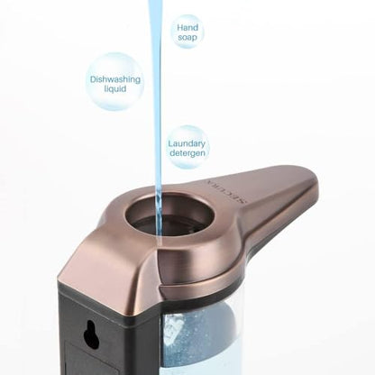 Secura 17oz Automatic Liquid Soap Dispenser, Touchless Battery Operated Hand Soap Dispenser with Adjustable Soap Dispensing Volume Control Dial, Personal Care Dispenser (Antique Copper) - color: Antique Copper, size: 500ml