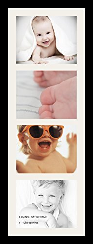 ArtToFrames Collage Photo Frame Single Mat with 4-8x10 Openings and Satin Black Frame. - color: 4 - 8x10 - (2357)