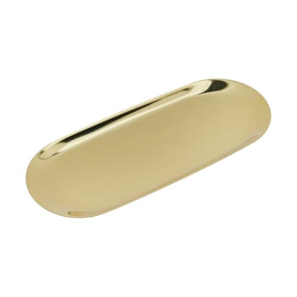 Dnyta 2Pcs Stainless Steel Decorative Tray, Decor Jewelry Dish for Dresser | Bathroom Decor Makeup Serving Trays Cosmetics Home Decor for Dresser, Keys Watch Wallet Trinket (9"x3.7", Oval, Gold) - style: Oval gold style (1pcs)