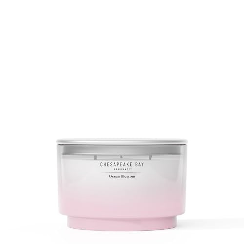 Chesapeake Bay, 14.5oz Ocean Blossom Scented Candle, Mood Evoking Fragrance, Sea Glass-Inspired Jar, Premium Soy Blend Wax with Essential Oils, Coastal Fragrance for Home Décor or Gifting - color: Ocean Blossom, size: 14.5oz