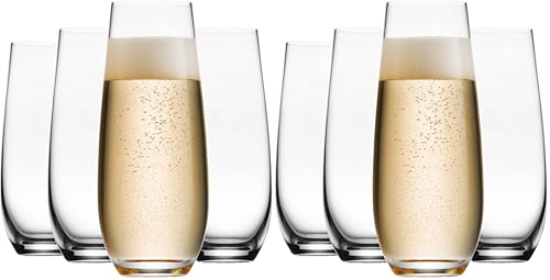 Godinger Champagne Glasses, European Made Champagne Glass, Stemless Champagne Flutes - Set of 4 (Pack of 2) - size: 7.8 Ounces (Pack of 2)