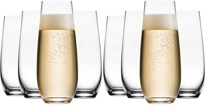 Godinger Champagne Glasses, European Made Champagne Glass, Stemless Champagne Flutes - Set of 4 (Pack of 2) - size: 7.8 Ounces (Pack of 2)