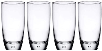 Glaver's Highball Glasses Set Of 4, 16 Oz. Drinking Glasses, Unique Water Glass Cups For Juice, Cocktails, Soda, Heavy Bottom Tumbler Glass - style: Rounded