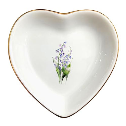 May Lily of The Valley Ring Dish- Floral Jewelry Dish for Hippie,Nature,Pace-May Flower for Mom,Mother-in-law,Step Mom,Godmother,Aunt,Grandma,Sister,Friend-Birthday Flower Gifts - style: 5 - May (LOTV)