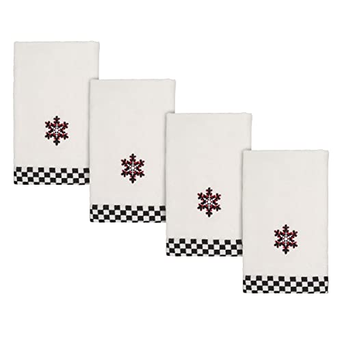 Avanti Linens - Fingertip Towels, Soft & Absorbent Cotton Velour, Christmas Decorations, Set of 4 (Tis the Season Collection) - size: 4pc Fingertip Towels