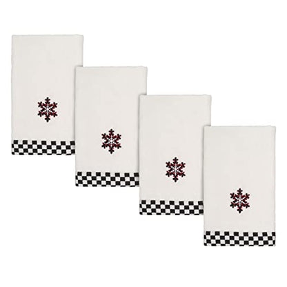 Avanti Linens - Fingertip Towels, Soft & Absorbent Cotton Velour, Christmas Decorations, Set of 4 (Tis the Season Collection) - size: 4pc Fingertip Towels