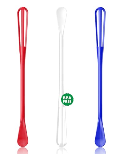 OYV American Colors 2-In-1 Mini Whisk and Spoon, Set of 3, 8.5-Inch | Flexible And Lightweight, Comfortable Long Handle, Easy To Store, BPA-Free, For Eggs, Sauces, Coffee And Hot Chocolate - color: American Colors (Red, White, Blue)
