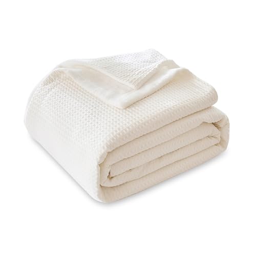 CHUFFED Cotton Waffle Blanket King Size - Plush Milk Velvet & Reversible Waffle Weave,Anti-Static 500Gsm Design，Thick Cozy Soft Winter Blanket for Bed, Couch, Sofa - White, 104x90 Inches - color: White, size: King