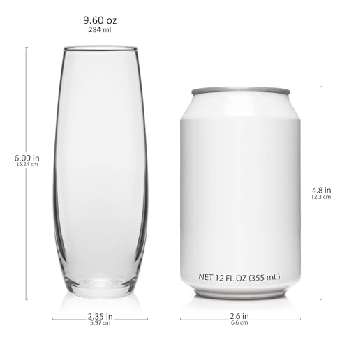 Libbey Stemless Flute Glasses, 9.6-ounce, Set of 6 - color: Large Stemless Flute 6