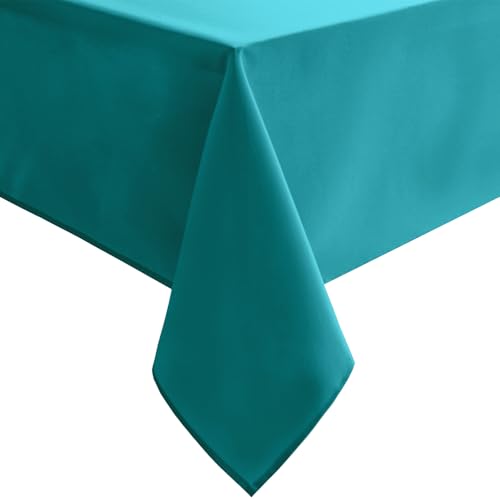 Turquoise Square Tablecloth, 30 x 30 Inch, 1 Pack | Water Resistant, Spillproof, Washable Fabric Polyester Table Cloth for Dining Room/Kitchen/Party/Picnic - color: Turquoise, size: 30" x 30" (Square)