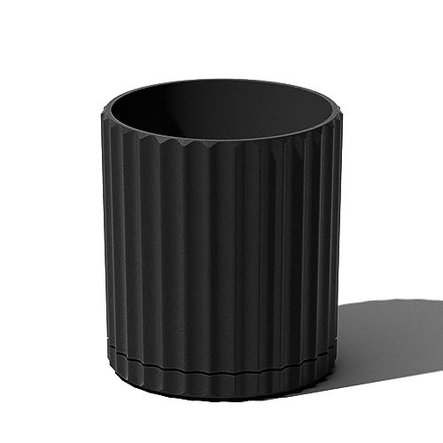 Veradek Demi Series Demi 6" Planter w/Tray, Black - color: Black, size: 6 inch
