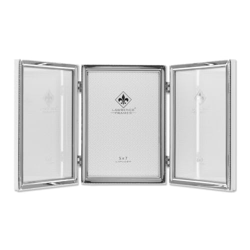 Lawrence Frames Bead Border Design, 5x7 Triple, Silver - color: Silver, size: 5 Inches X 7 Inches, Triple